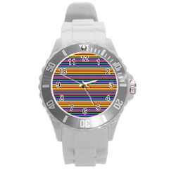 Pattern Round Plastic Sport Watch (l) by gasi