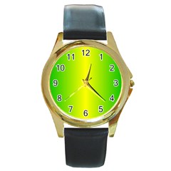 Pattern Round Gold Metal Watch by gasi