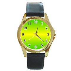 Pattern Round Gold Metal Watch by gasi