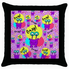 Crazy Throw Pillow Case (black) by gasi