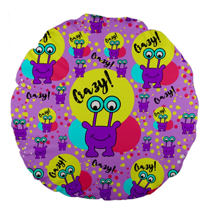 Crazy Large 18  Premium Flano Round Cushions