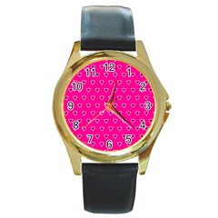 Pattern Round Gold Metal Watch by gasi