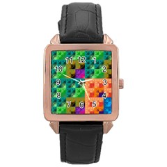 Pattern Rose Gold Leather Watch  by gasi