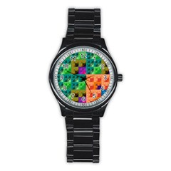 Pattern Stainless Steel Round Watch by gasi