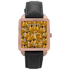 Bulldogge Rose Gold Leather Watch  by gasi