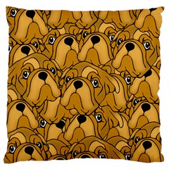 Bulldogge Large Flano Cushion Case (one Side) by gasi