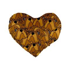 Bulldogge Standard 16  Premium Flano Heart Shape Cushions by gasi