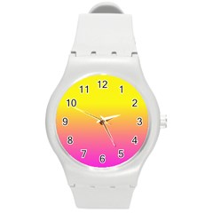 Pattern Round Plastic Sport Watch (m) by gasi