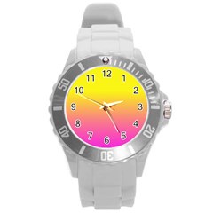 Pattern Round Plastic Sport Watch (l) by gasi