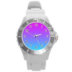 Pattern Round Plastic Sport Watch (l) by gasi