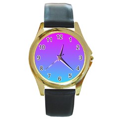 Pattern Round Gold Metal Watch by gasi