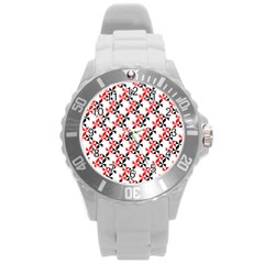 Pattern Round Plastic Sport Watch (l) by gasi