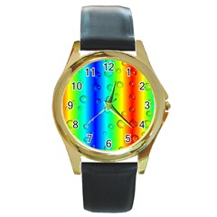 Pattern Round Gold Metal Watch by gasi