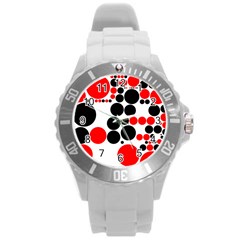 Pattern Round Plastic Sport Watch (l) by gasi