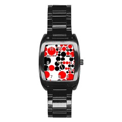 Pattern Stainless Steel Barrel Watch by gasi