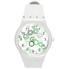 Pattern Round Plastic Sport Watch (m) by gasi