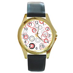 Pattern Round Gold Metal Watch by gasi