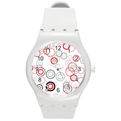 Pattern Round Plastic Sport Watch (m) by gasi