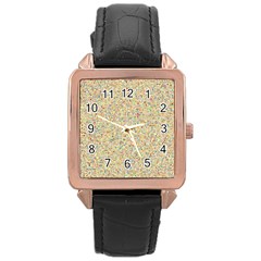 Pattern Rose Gold Leather Watch 