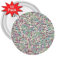 Pattern 3  Buttons (10 Pack)  by gasi