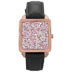 Pattern Rose Gold Leather Watch  by gasi