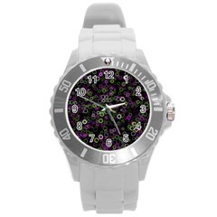 Pattern Round Plastic Sport Watch (l) by gasi