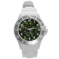 Pattern Round Plastic Sport Watch (l) by gasi