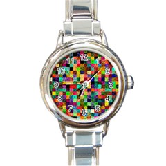 Pattern Round Italian Charm Watch by gasi