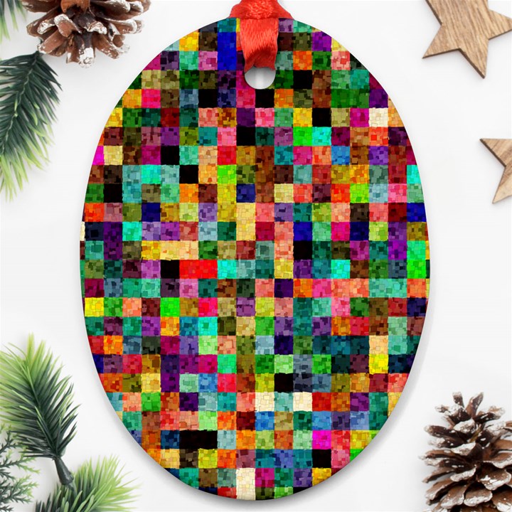 Pattern Oval Ornament (Two Sides)