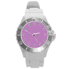 Pattern Round Plastic Sport Watch (l) by gasi