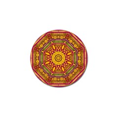 Sunshine Mandala And Other Golden Planets Golf Ball Marker by pepitasart