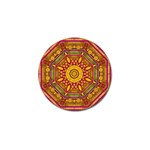 Sunshine Mandala And Other Golden Planets Golf Ball Marker Front