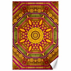 Sunshine Mandala And Other Golden Planets Canvas 24  X 36  by pepitasart