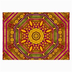 Sunshine Mandala And Other Golden Planets Large Glasses Cloth (2-side) by pepitasart