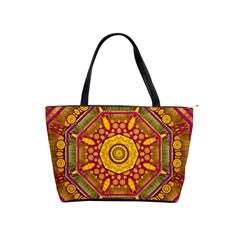 Sunshine Mandala And Other Golden Planets Shoulder Handbags by pepitasart