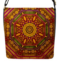 Sunshine Mandala And Other Golden Planets Flap Messenger Bag (s) by pepitasart