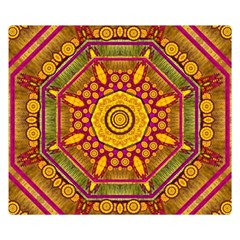 Sunshine Mandala And Other Golden Planets Double Sided Flano Blanket (small)  by pepitasart