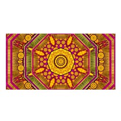 Sunshine Mandala And Other Golden Planets Satin Shawl by pepitasart