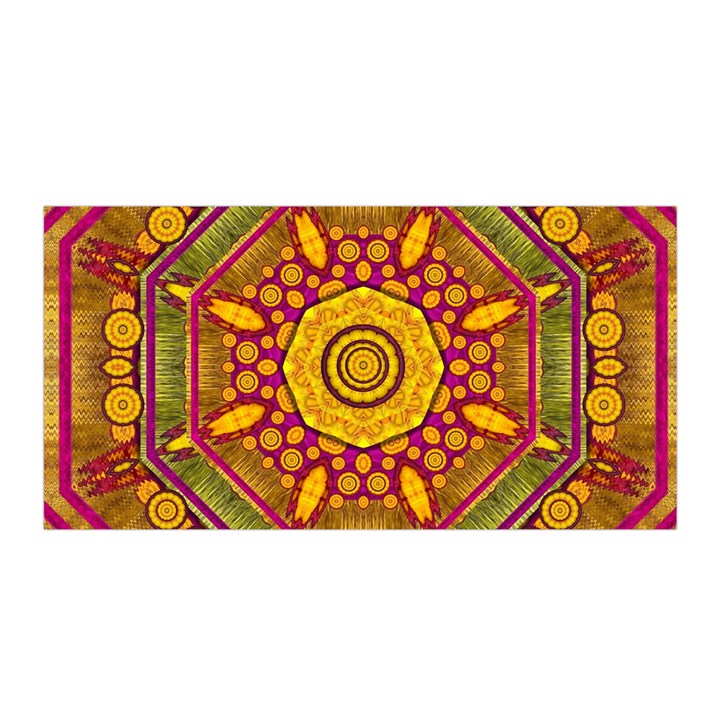 Sunshine Mandala And Other Golden Planets Satin Wrap