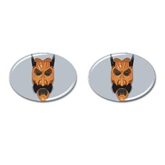 Mask India South Culture Cufflinks (oval) by Celenk