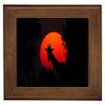 Giraffe Animal Africa Sunset Framed Tiles Front