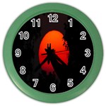 Giraffe Animal Africa Sunset Color Wall Clocks Front