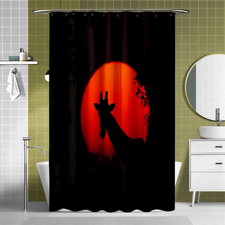 Giraffe Animal Africa Sunset Shower Curtain 48  x 72  (Small) 