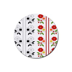 Bulgarian Folk Art Folk Art Rubber Coaster (round)  by Celenk