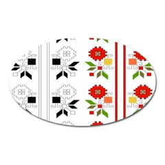 Bulgarian Folk Art Folk Art Oval Magnet by Celenk