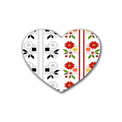 Bulgarian Folk Art Folk Art Heart Coaster (4 Pack)  by Celenk