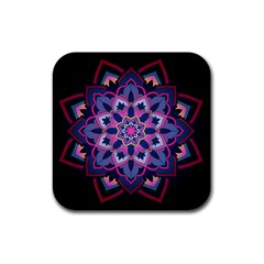 Mandala Circular Pattern Rubber Coaster (square)  by Celenk