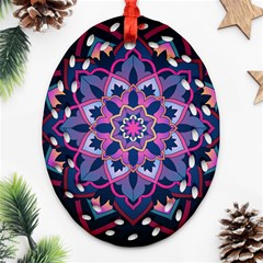 Mandala Circular Pattern Oval Filigree Ornament (two Sides) by Celenk