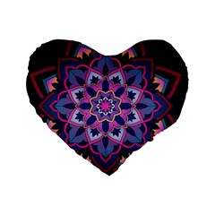 Mandala Circular Pattern Standard 16  Premium Heart Shape Cushions by Celenk