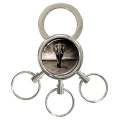 Elephant Black And White Animal 3-ring Key Chains by Celenk